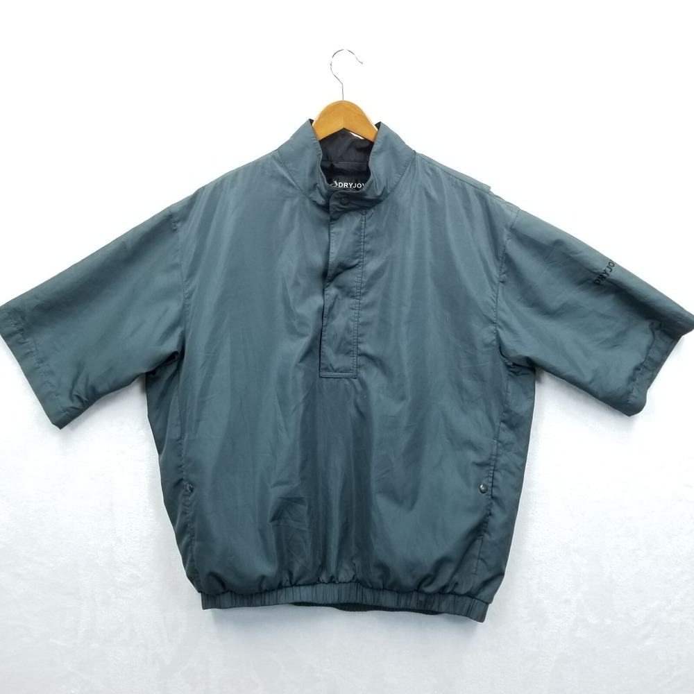 FootJoy Jacket Men L Blue Dryjoys 1/2 Zip Windbreaker Pullover Outer Shell Golf‎
